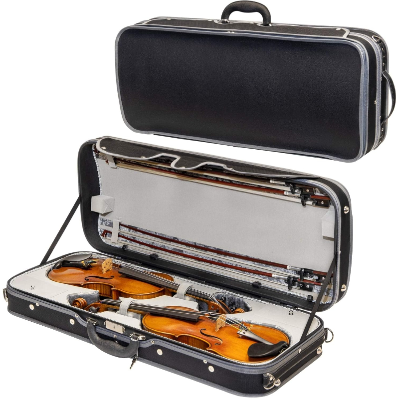 MI&VI Double Case - Model DCN-06WB - Hard Shell Wooden Case (Violin + Violin) - Image 2