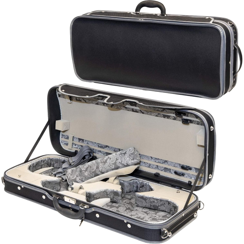 MI&VI Double Case - Model DCN-06WB - Hard Shell Wooden Case (Violin + Violin)